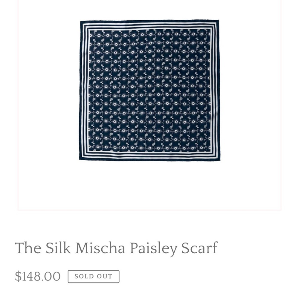 KULE Blue Paisley Silk Wrap